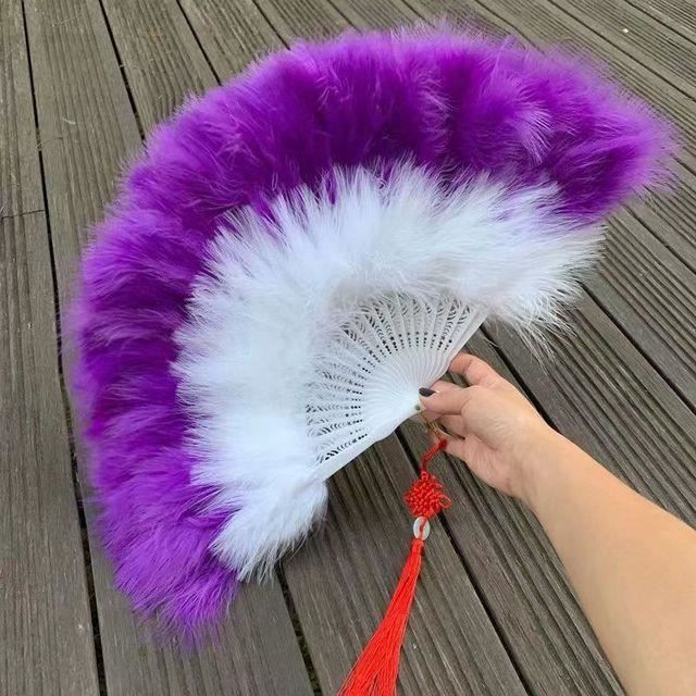 Éventail pliable à plumes - 1 pièce - Style vintage des années 1920 - Pour photo, Halloween, danse, mariage, fête rétro, danse, thé Éventail pliable à plumes - 1 pièce - Style vintage des années 1920 - Pour photo, Halloween, danse, mariage, fête rétro, danse, thé