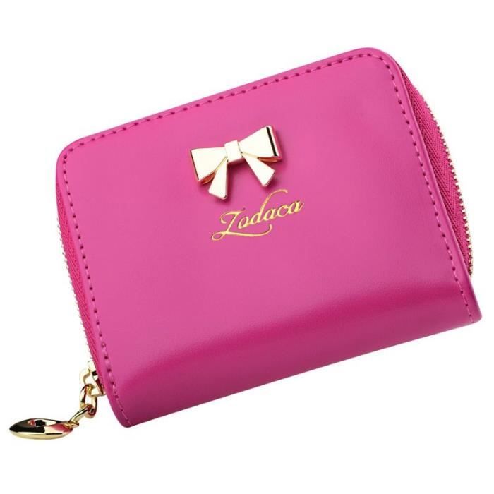 Hibate Mini Porte-monnaie En Cuir Véritable Avec Fermeture