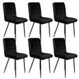 Lot de 6 chaises de salle à manger carrées OHMG - Noir - Contemporain - Design - Capacité de charge 120 kg-1