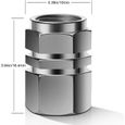 8 Pièces Aluminium Bouchon de Valve de Remplacement Hexagonales Universelles pour Voitures, VUS, vélos, Camions, Motos (Argent)-1
