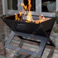 TD® Barbecue extérieur en forme de X camping gril pliant portable grande capacité charbon bois multi-fonctionnel solide barbecue-1