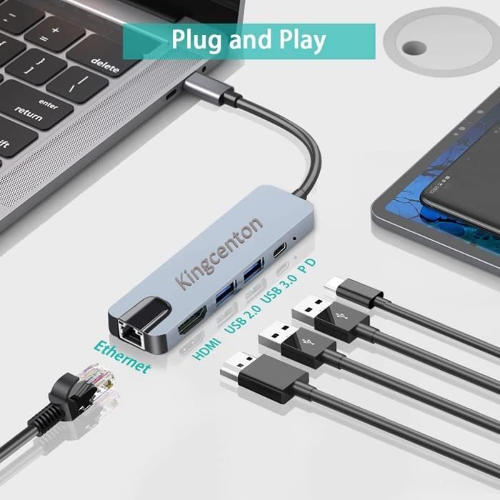 Adaptateur USB C 7 EN 1 Hub MacBook Air / Pro 2016-2020, Adaptateur Macbook  Pro / Air M1, Station d'accueil USB C pour iPad pro, USB - Cdiscount  Informatique
