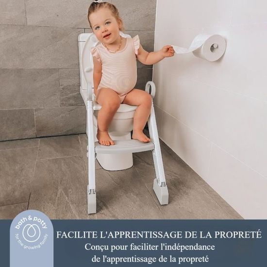 Réducteur Toilette Enfant Avec Marchepied Réglable - Siège Doux, Bec Urinoir, Pliable, Support 75 Kg - 2
