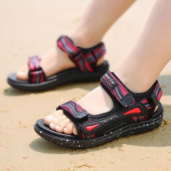 2021 Sandales Bebe Enfant Chaussures de Ete Garcon Fille Rouge