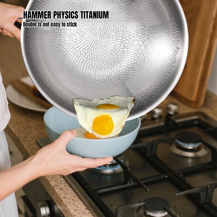 Poêle à Frire En Titane Antiadhésive Avec Couvercle – Sauteuse Multifonction Pour Induction, Gaz, électrique, Camping