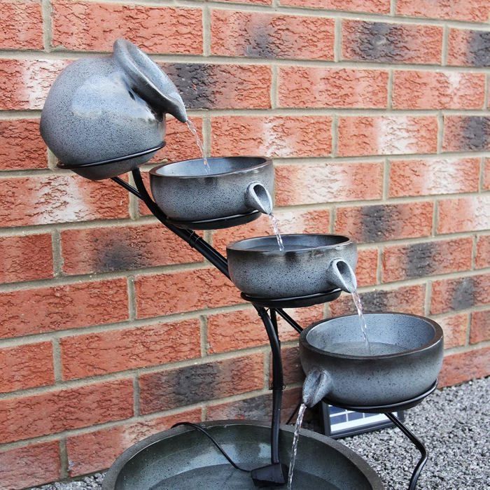 Fontaine à Robinet Invisible Pour Jardin - Pompe 3W Avec 4 LED - Ornement D'eau Décoratif Pour Terrasse, Cour - Alimentation 220V