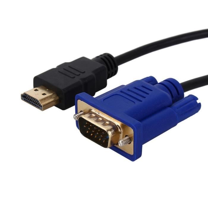 Convertisseur HDMI vers VGA - Connexion 1 : HDMI mâle Connexion 2 : VGA  femelle Résolution maximale : 1920x1080@60Hz