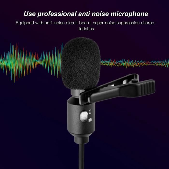 XIJ Micro-cravate Lavalier Microphone Cravate Filaire, Clip  Omnidirectionnel sur Microphone à Réduction de photo micro 7907079501083