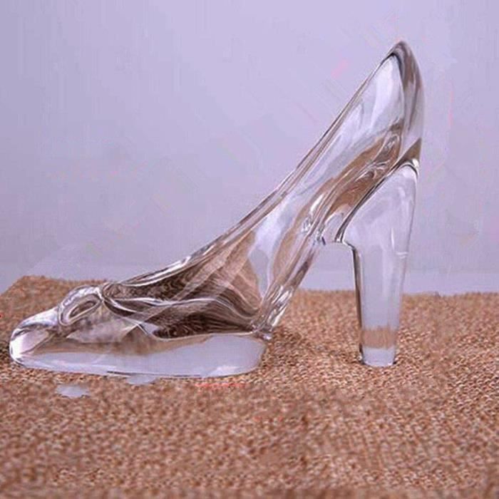 Chaussure de Cendrillon talon en verre cristal transparent