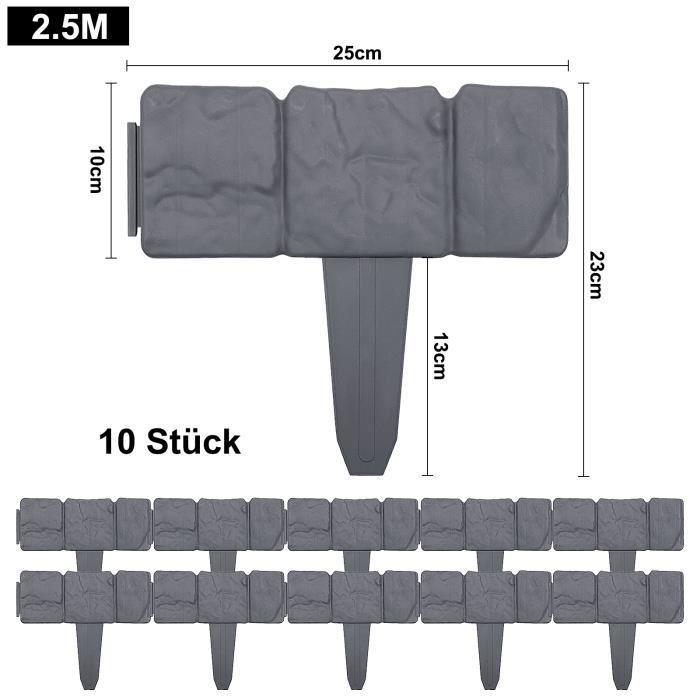 LARS360 Bordo Per Aiuole, 25,2 M, In Plastica, Effetto Legno