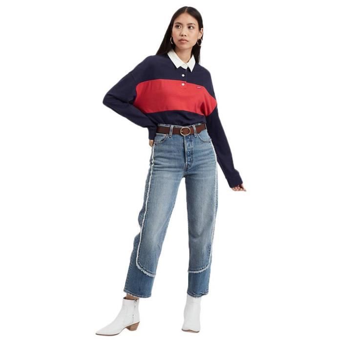 Accessoires Femme Ceintures Levi s Arletha Marron Cdiscount Pret a Porter