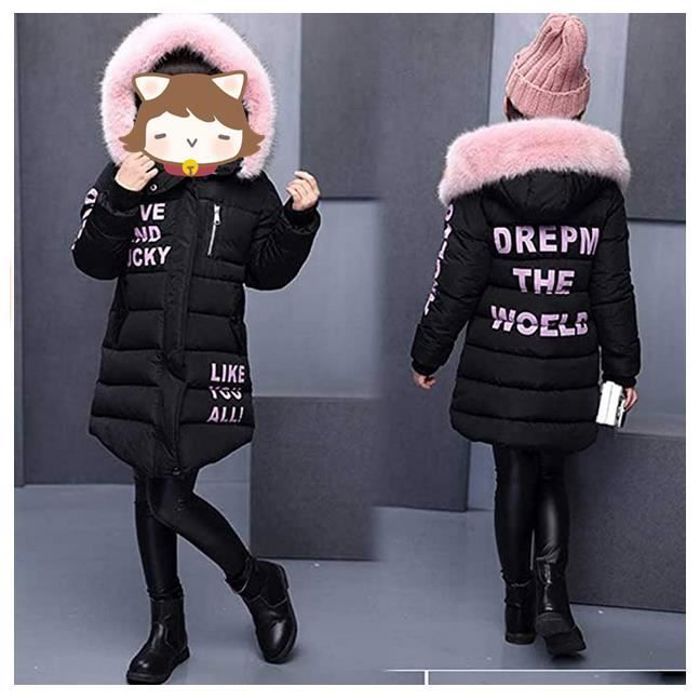 Doudoune Fille Enfant Parka Veste Capuche Manteau Longue Blouson