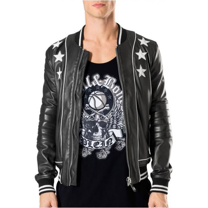 Veste en cuir philipp plein homme deals