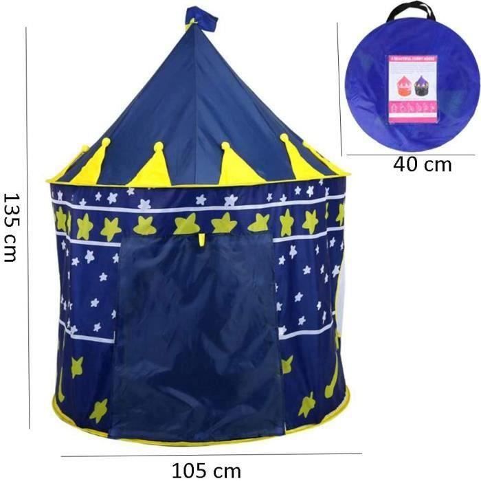 Tipi Enfant Pliable 120x120x140 Cm Avec Tapis, Lumières Et Fenêtre – Tente De Jeu Princesse Pour Salon, Chambre, Extérieur – Cadeau 1-12 Ans