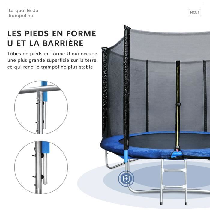 Trampoline De Jardin Nattork 244 Cm Avec Filet De Sécurité Et échelle - Structure Robuste, Jusqu'à 150 Kg - 9