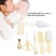 8 pcs Brosse à cheveux bébé pratique quotidien Bébé Nail Clipper Ciseaux Peigne Manucure Care Kit Jaune-2