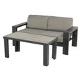 Salon de jardin Hartman en Aluminium  TITAN  Sofa 2 places + 2 fauteuils + table - Anthracite-2