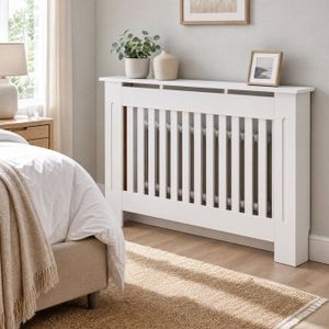 Étagère Radiateur Moderne 60cm Blanc - Cache Radiateur Alliage Aluminium Anti-Poussière Et Anti-Fumée