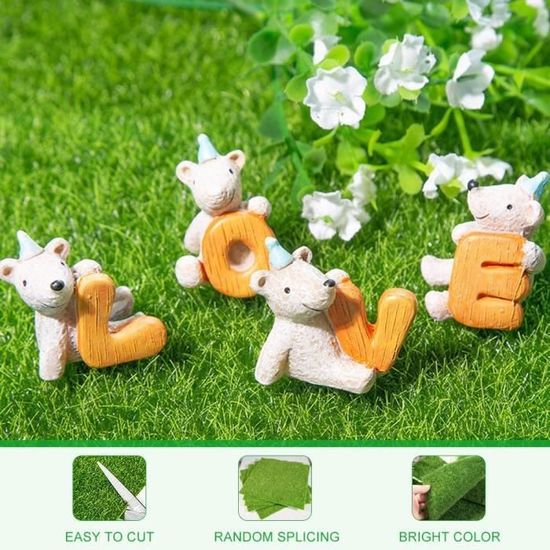 Lot De 25 Tapis De Gazon Artificiel Miniature 15x15cm - Pelouse Artificielle Pour Décoration Jardin Miniature