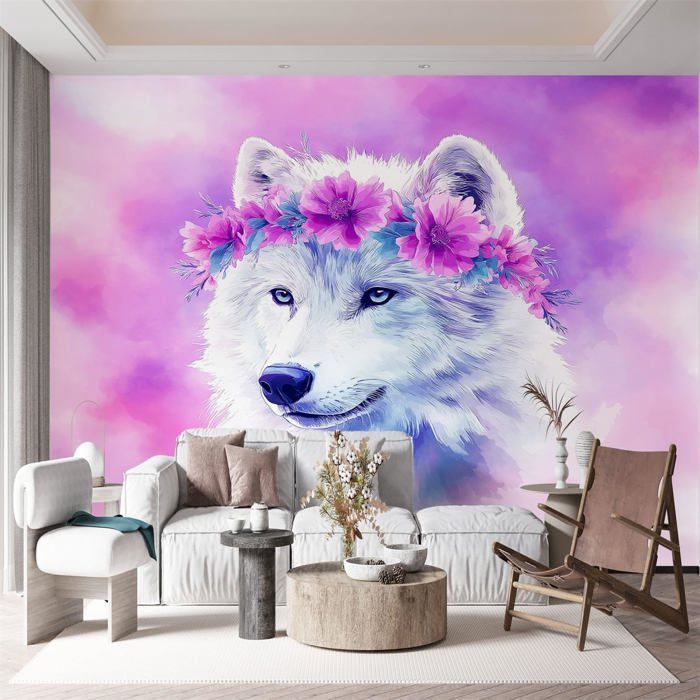 Papier Peint Intissé Mural Aurore Boréale Licorne Cheval Moderne Toison