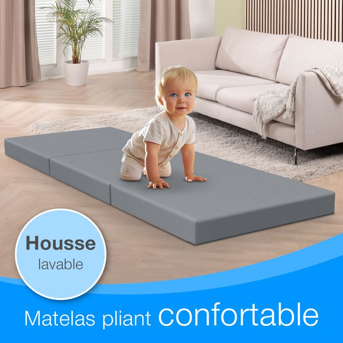Matelas Pliant Pour Camping EGO HOME Matelas Pliant 3 Parties - 65x196 Cm - Mousse Visco-Gel H3 - Pour Invités, Camping, Voyage Lit Pliable Matelas Pliant Pour Camping EGO HOME Matelas Pliant 3 Parties - 65x196 Cm - Mousse Visco-Gel H3 - Pour Invités, Camping, Voyage Lit Pliable