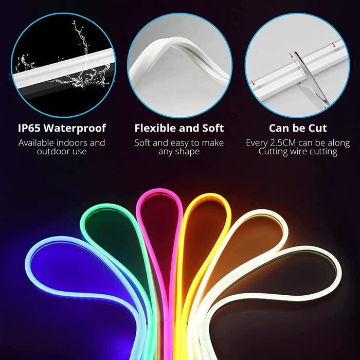 0€01 sur Éclairage de corde flexible lumières bande LED RVB à