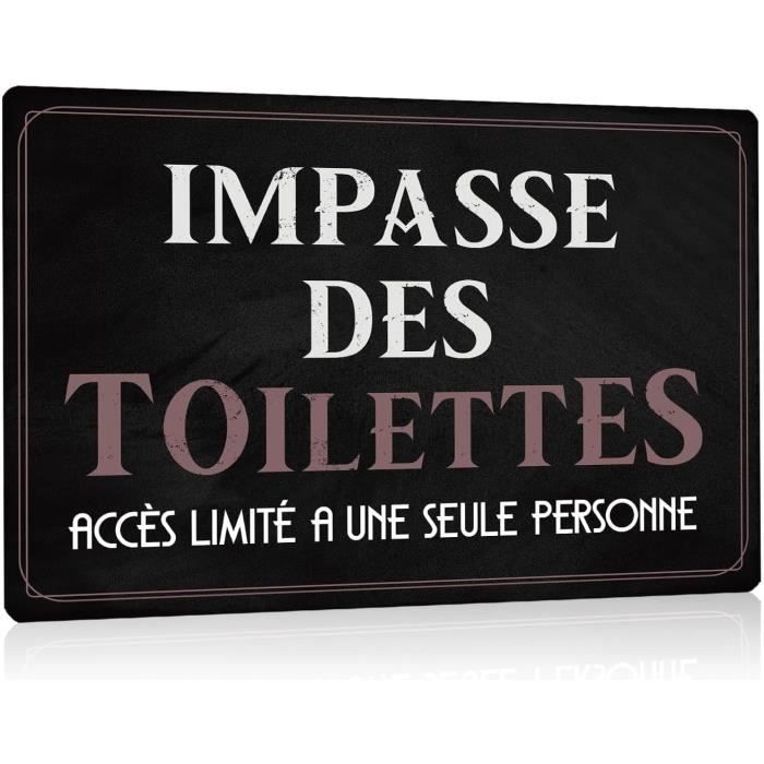Lot de 2 - Toilettes Plaque Metal avec Humour Citation Français