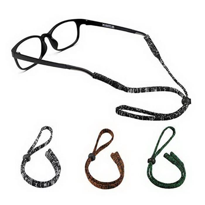 4 Cordons Lunettes En Silicone Extensible - Antidérapant, Réglable - Pour Sport, Loisirs - Homme/Femme/Enfant