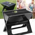 TD® Barbecue extérieur en forme de X camping gril pliant portable grande capacité charbon bois multi-fonctionnel solide barbecue-3