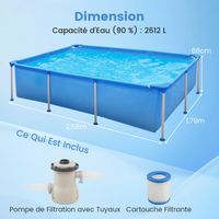 RELAX4LIFE Piscine Hors Sol 3x2 M Avec Pompe Et Filtre