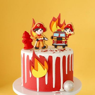 Lot De 2 Mini Bornes Incendie En Résine – Décoration Maison De Poupée, Gâteau Thème Pompier, Accessoire Photo