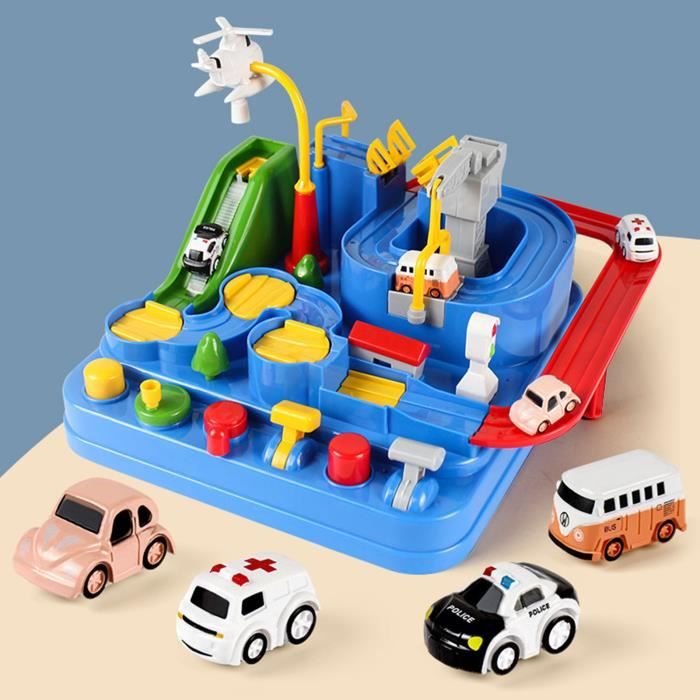 Modèle de piste de course Enfants Jouets éducatifs Table Jeux d'aventure  Mécanique Interactif Manuel Voiture Plastique Piste Train Jouets