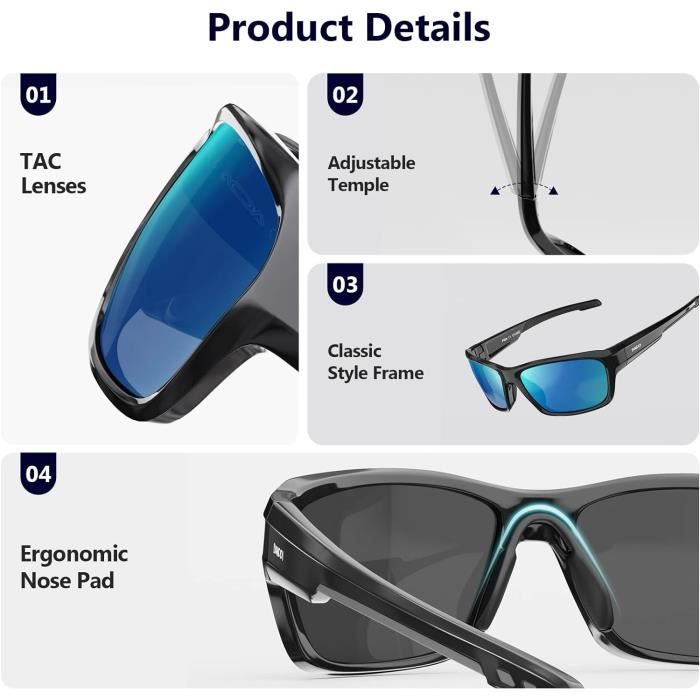 Lunettes Ski Homme Homme Lunettes De Sport SHOCKASSIST - Photochromiques UV400 - Pour Vélo, Course à Pied - Unisexe Lunette De Vitesse Lunette Velo