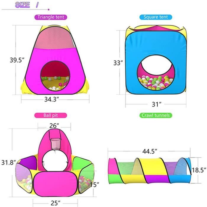 Hangzur - 3 en 1 Pop Up Jouer Tente avec Tunnel, Balle Pit pour Enfants pliable est pratique Hangzur - 3 en 1 Pop Up Jouer Tente avec Tunnel, Balle Pit pour Enfants pliable est pratique
