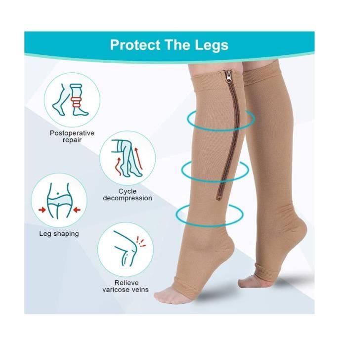Chaussettes de contention hotsell à fermeture éclair