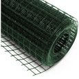 Fil de grillage Vert Maille carrée 25x25mm Rouleau 10m Hauteur 50cm Clôture Acier galvanisé Cage-0