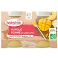 Babybio - Petit Pot Bébé Mangue Pomme - Bio - 2x130g - Dès 4 mois-0