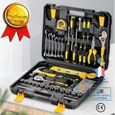 CONFO® Ensemble d'outils Matériel ménager Ensemble d'outils manuels Ensemble d'entretien quotidien de voiture Boîte à outils multifo-0