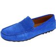 mocassin homme daim bleu marine