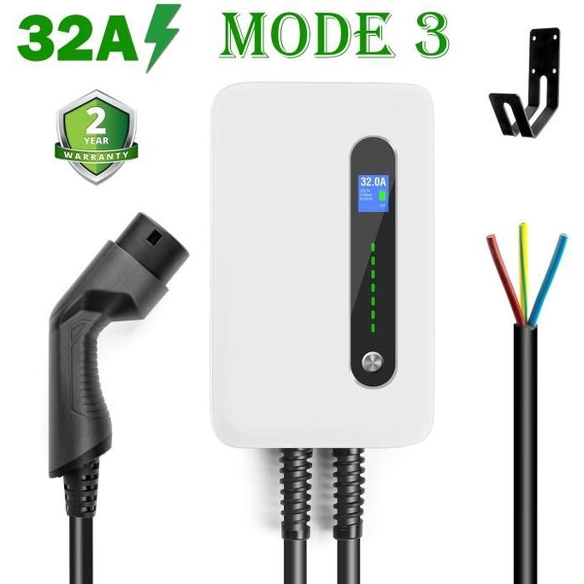 Station De Charge Pour Voiture Electrique Type 2 Charger Ev 32a Chargeur Rapide 7kw Avec 6 1m Cable De Charge Mode3 Wallbox Iec62196 Achat Vente Chargeur Station De Charge Pour Voit Cdiscount