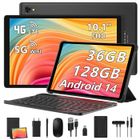 Tablette Tactile 10.1 Pouces HEASUR, Android 14, 36Go+128Go, 1920*1200, 4G LTE/5G Wifi, Octa-Core, 8000mAh, Clavier souris, Noir