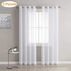 HISEEU Voilages Blanc - - Rideaux - 140 x 240 cm - Œillets - Intérieur