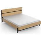 Lit adulte CRAFT 160x200 cm - Mélaminé - Décor chêne Hamilton - Fabrication française - DEMEYERE