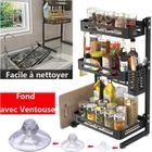 Étagère à Épice - DIYIOT - 3 Niveaux - Acier Inoxydable - Grande Capacité de Rangement