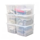 Iris Ohyama, Boites de Rangement Polyvalente, 30L, Lot de 6, Transparent, USB-M