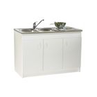 Meuble de cuisine sous évier - MB EXPERT - 120 cm - Blanc - 2 portes et 1 tiroir