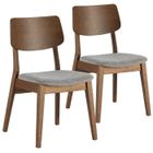 Chaises de salle à manger Susi - VS VENTA-STOCK - Noyer - Bois massif - Lot de 2