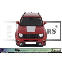 Jeep Renegade Bande Capot Plein -  GRIS ALU - Kit Complet  - Tuning Sticker Autocollant Graphic Decals