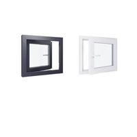 Fenetre PVC - LxH 700x600 mm - Triple vitrage - Blanc intérieur - Anthracite extérieur - Ferrage Droite