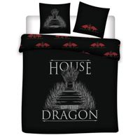 House of Dragon - Parure de Lit double Lit 2 places, Housse de couette 240x220 cm, deux Taies d’oreiller 63x63 cm